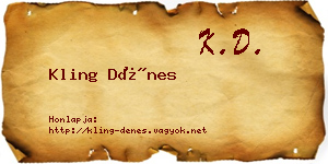 Kling Dénes névjegykártya