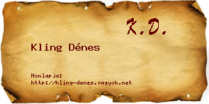 Kling Dénes névjegykártya